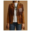 Women’s Western Cowgirl Brown Suede Jacket WSJ18