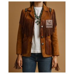 Women’s Western Cowgirl Brown Suede Jacket WSJ18
