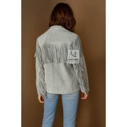 Women’s Western Cowgirl Gray Suede Jacket WSJ13