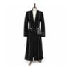 Women’s black suede western long coat with decorative stud and concho-style details