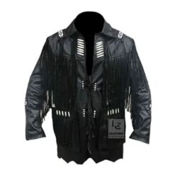 Black jacket with fringe Ultimate Edgy Chic MLJ1BBL Front