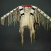 Women's Beaded Suade War Shirt with multicolor fringe and geometric beadwork