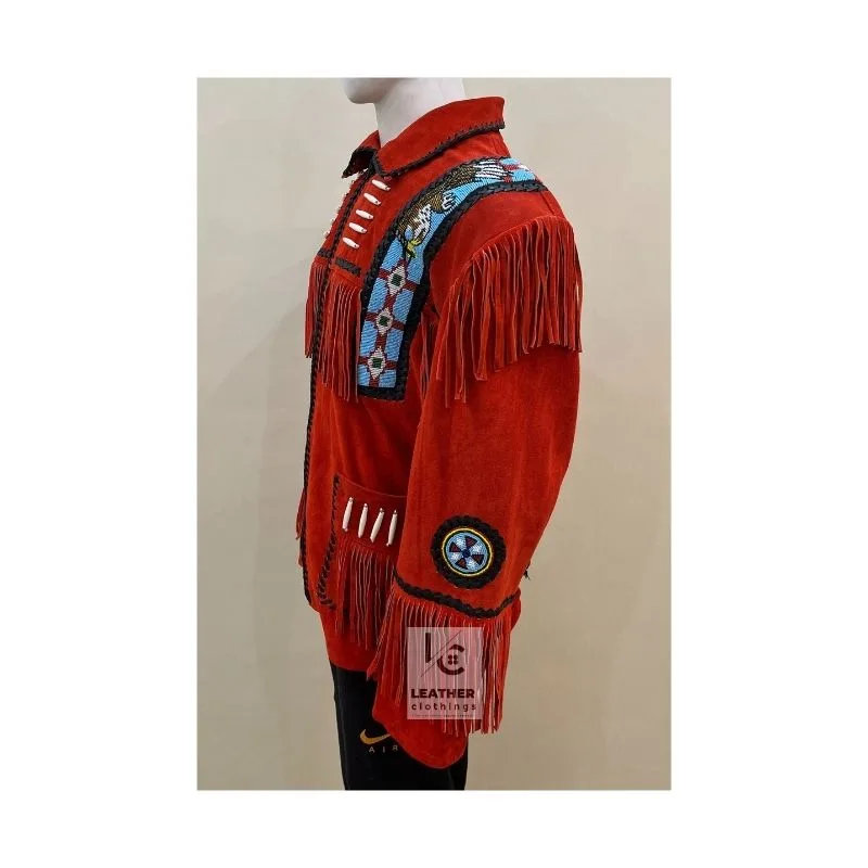 Captivating Men's Red Suede Jacket | MSWJ22R