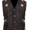 Cowboy Black Suede Western Vest American Indian Bold Statement
