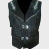 Cowboy Black Suede Western Vest American Indian Vest