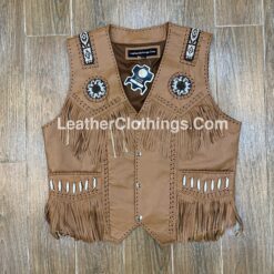 Cowboy Brown Leather Western Vest