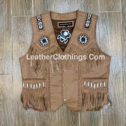 Cowboy Brown Leather Western Vest