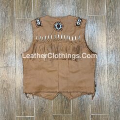 Cowboy Brown Leather Western Vest