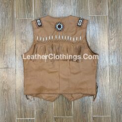 Cowboy Brown Leather Western Vest