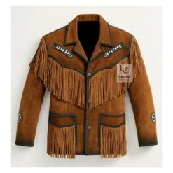 Cowboys Leather Fringe Jacket Classic Western Style WSAJ2