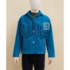 Cowgirl Blue Suede Jacket With Fringes WSJ20B