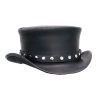 El Dorado Black Leather Top Hat Rivets Band | TH119