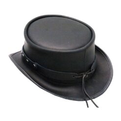 El Dorado Black Leather Top Hat Rivets Band | TH119