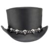 El Dorado Black Leather Top Hat Five Skulls chain Band