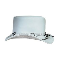 El Dorado White Leather Top Hat SR2 Band | SR2H