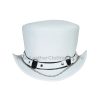 El Dorado White Leather Top Hat SR2 Band | SR2H