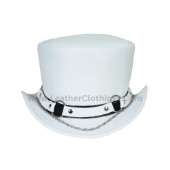 El Dorado White Leather Top Hat SR2 Band | SR2H