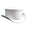 White leather top hat with Ghost Rider braided band and curved Western brim