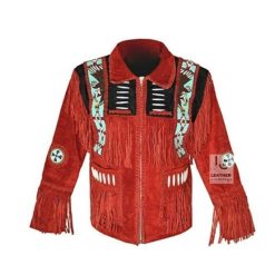 Gorgeous men's fringe leather jacket - MSWJ22R2