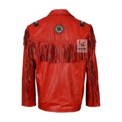 Handmade Mens Fringe Leather Jacket Native American Design MLJ32