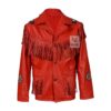 Handmade Mens Fringe Leather Jacket Native American Design MLJ32
