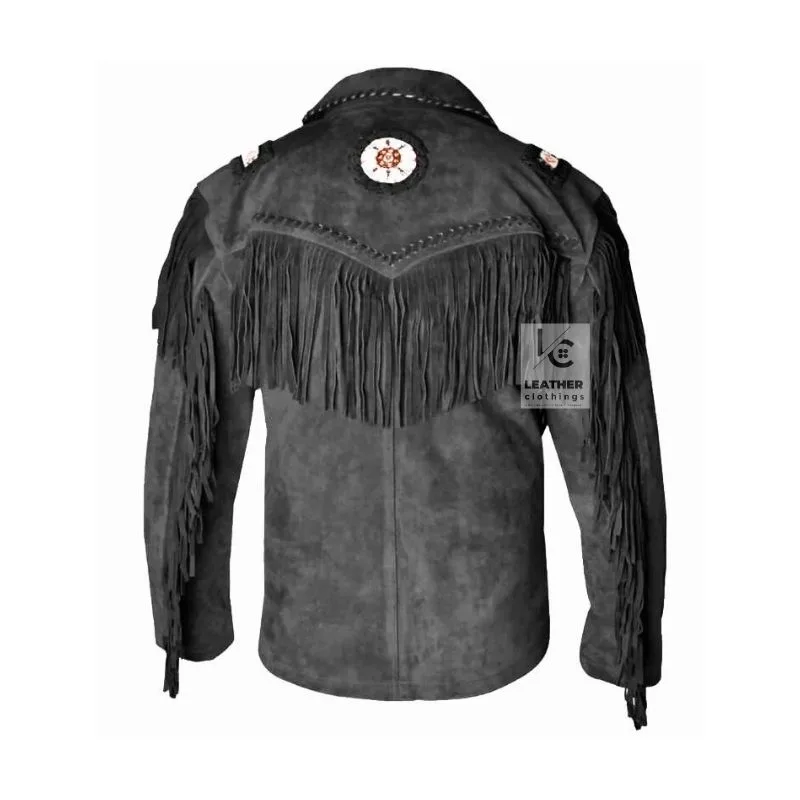 Leather Jacket Cowboy Style For Mens Bold - Beautiful - Basics MSWJ104BL