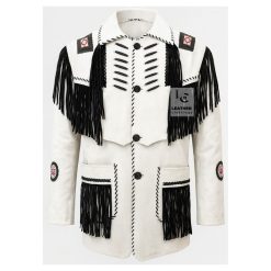 Men Cowboy Jacket Leather High-Quality Craftsmanship MSWJ103G