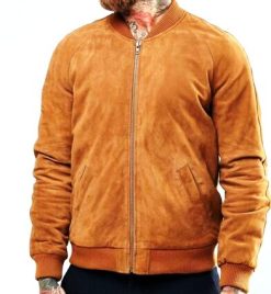 Best Brown Suede Leather Bomber Jackets for Men