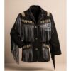 Men Western Black Suede Jacket MSWJ103BL
