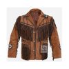 Men Western Tan Brown Suede Jacket - Best Selection MSWJ103TB2