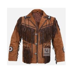 Men Western Tan Brown Suede Jacket - Best Selection MSWJ103TB2