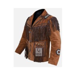 Men Western Tan Brown Suede Jacket - Best Selection MSWJ103TB2