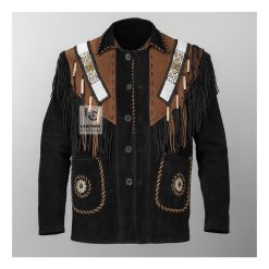 Men's Black Suede Cowboy Jacket| Classic Western Style MWJ45BB