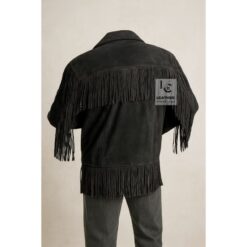 Mens Native Style Leather Jacket Black Leather Jackets MLJ76 Backside