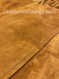 Men's Suede Fringe Jacket Close up