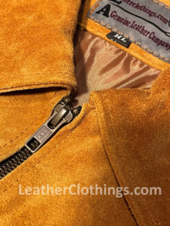 Men's Suede Fringe Jacket Close up