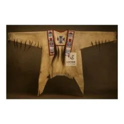 Handmade Beaded Suede War Shirt - Powwow Regalia War Shirt