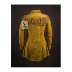 Native American War Shirt With Fringes In Yellow Buckskin