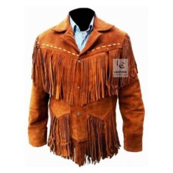 Rust Suede Leather Jacket For Mens MWJ1B3