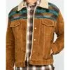 Scully Men's Boar Brown Suede Jean Jacket - Printed, MSBSB4 3