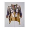 Men’s suede beaded fringe western shirt with decorative panels