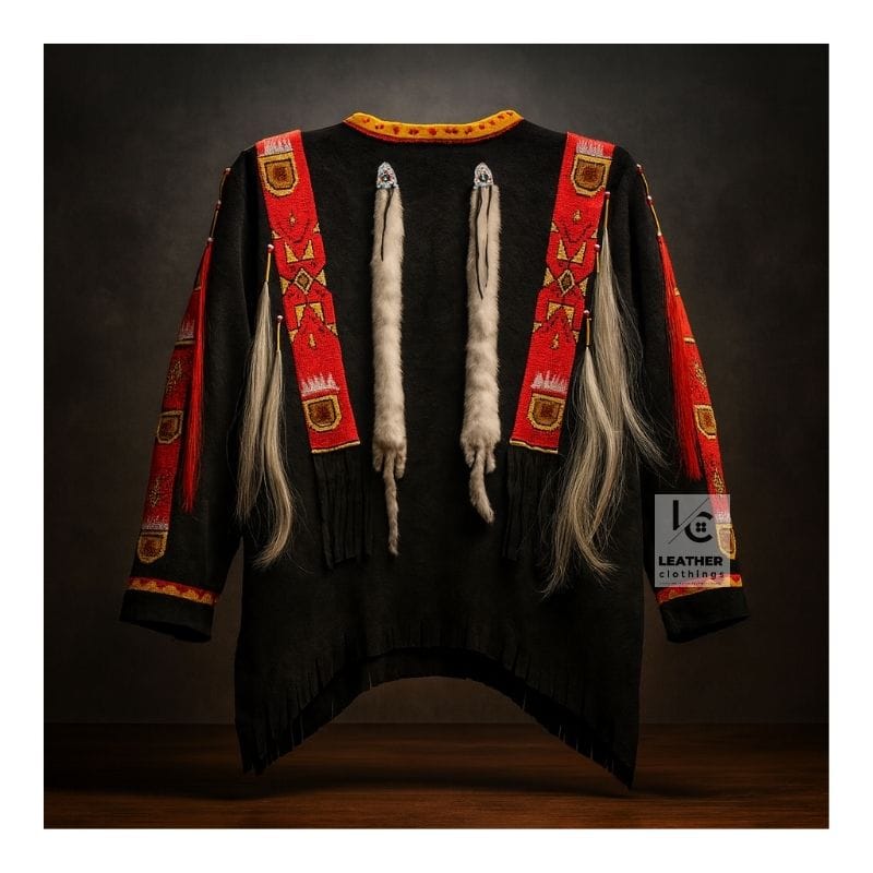 Sioux Western Native American Indian Suede Shirt With Beads Fringes SWS7