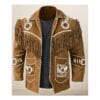 Vintage Cowboy Vibes Men’s Brown Suede Jacket MWJ45BR