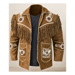 Vintage Cowboy Vibes Men’s Brown Suede Jacket MWJ45BR