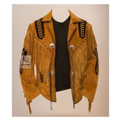 Western Brown Suede Fringe Arrow Jacket WSAJ1-1