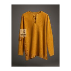 Western Brown Suede Shirt With Fringes MBSS3B