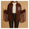 Women’s Western Cowgirl Brown Suede Jacket With Fringes WSJ10