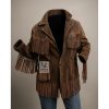 Womens Western Cowgirl Brown Suede Jacket With Fringes WSJ17