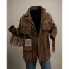 Women’s brown suede fringe jacket with Western styling