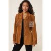 Women’s Western Cowgirl Brown Suede Jacket With Fringes WSJ2
